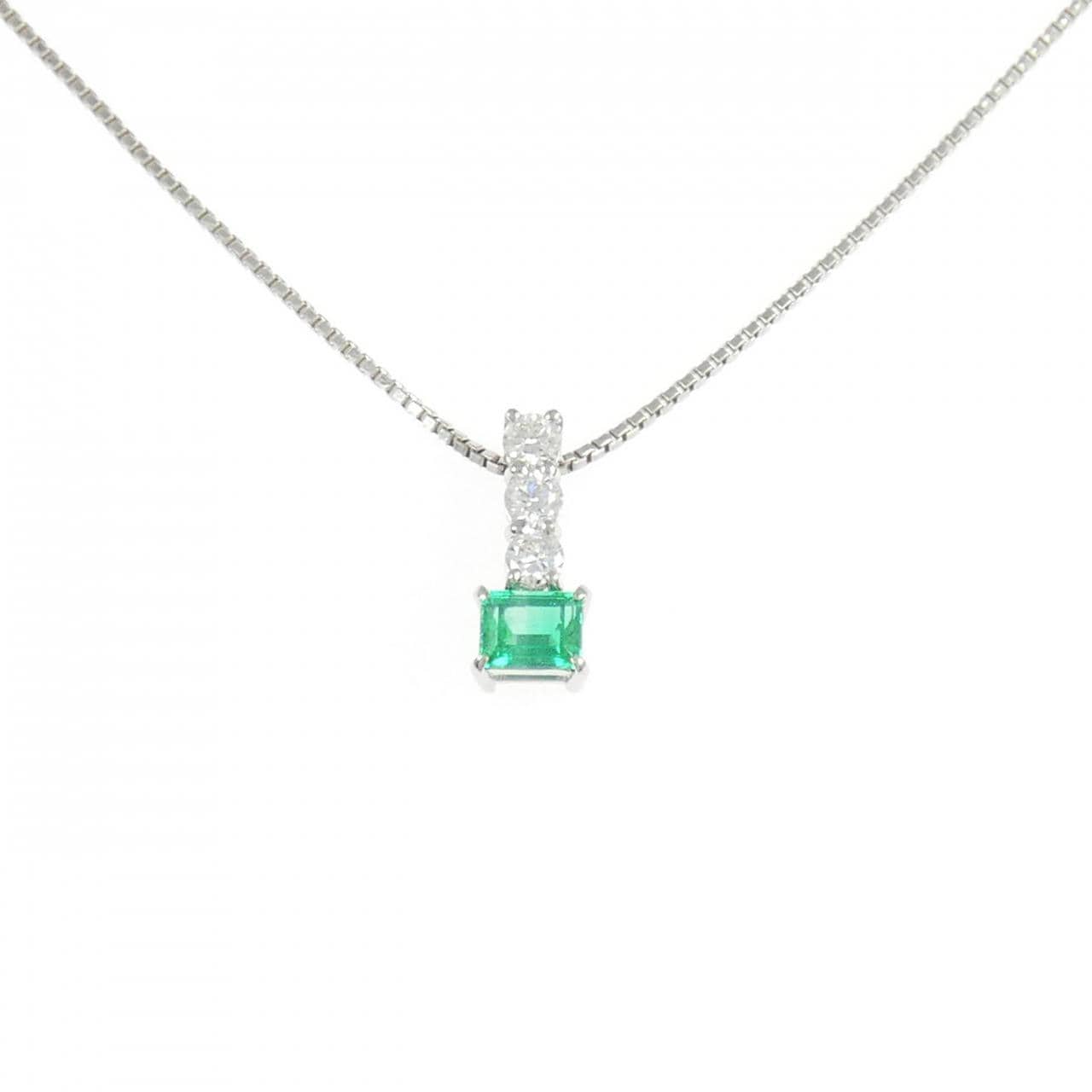 PT900/PT850 エメラルド ネックレス 0.48CT
