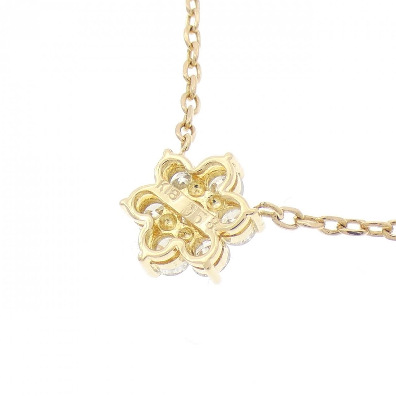 K18YG フラワー ダイヤモンド ネックレス 0.58CT