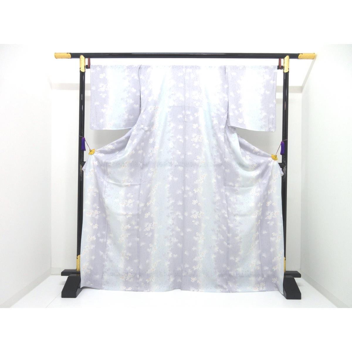 単衣　紋紗織小紋　身幅２Ｌ寸