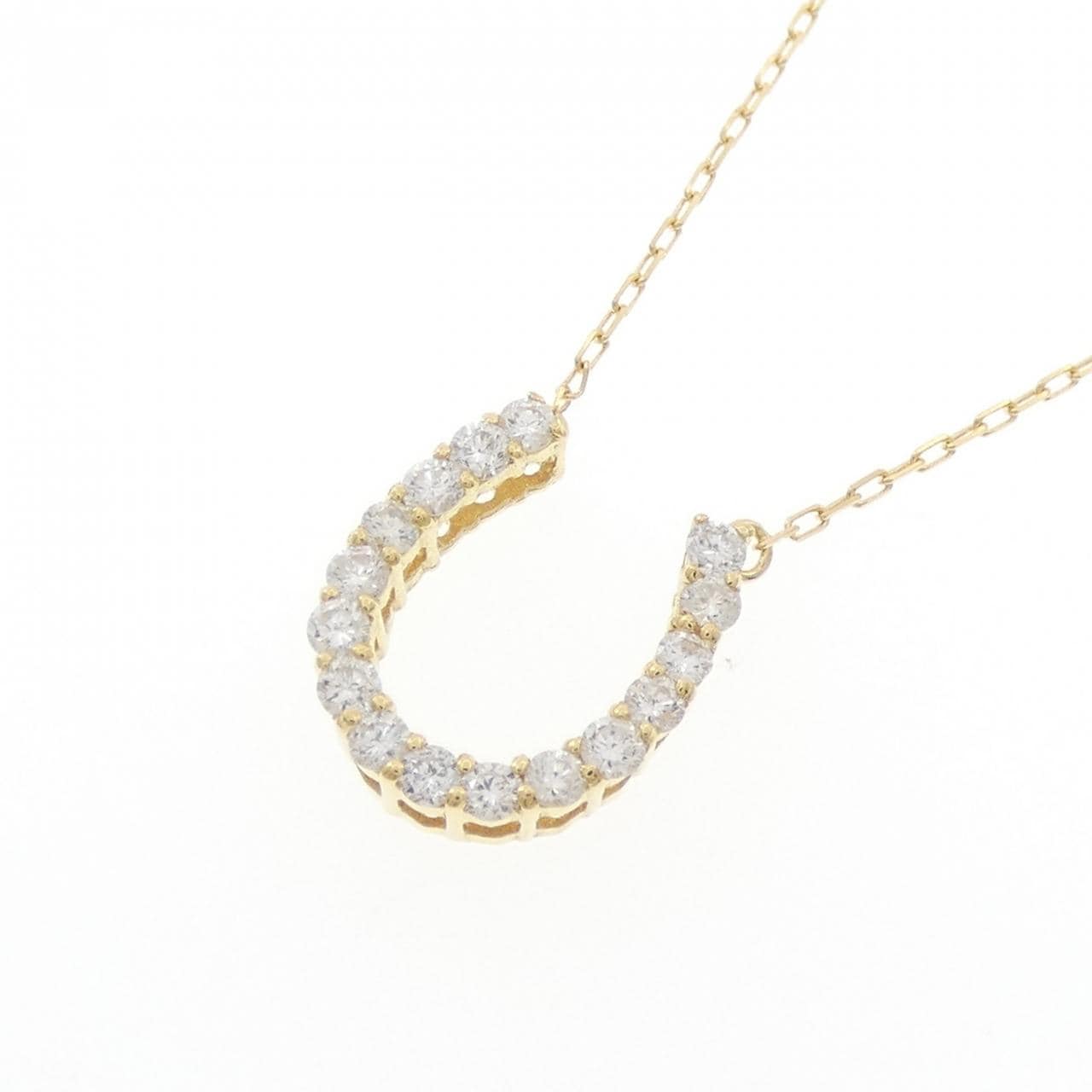 K18YG ホースシュー ダイヤモンド ネックレス 0.30CT