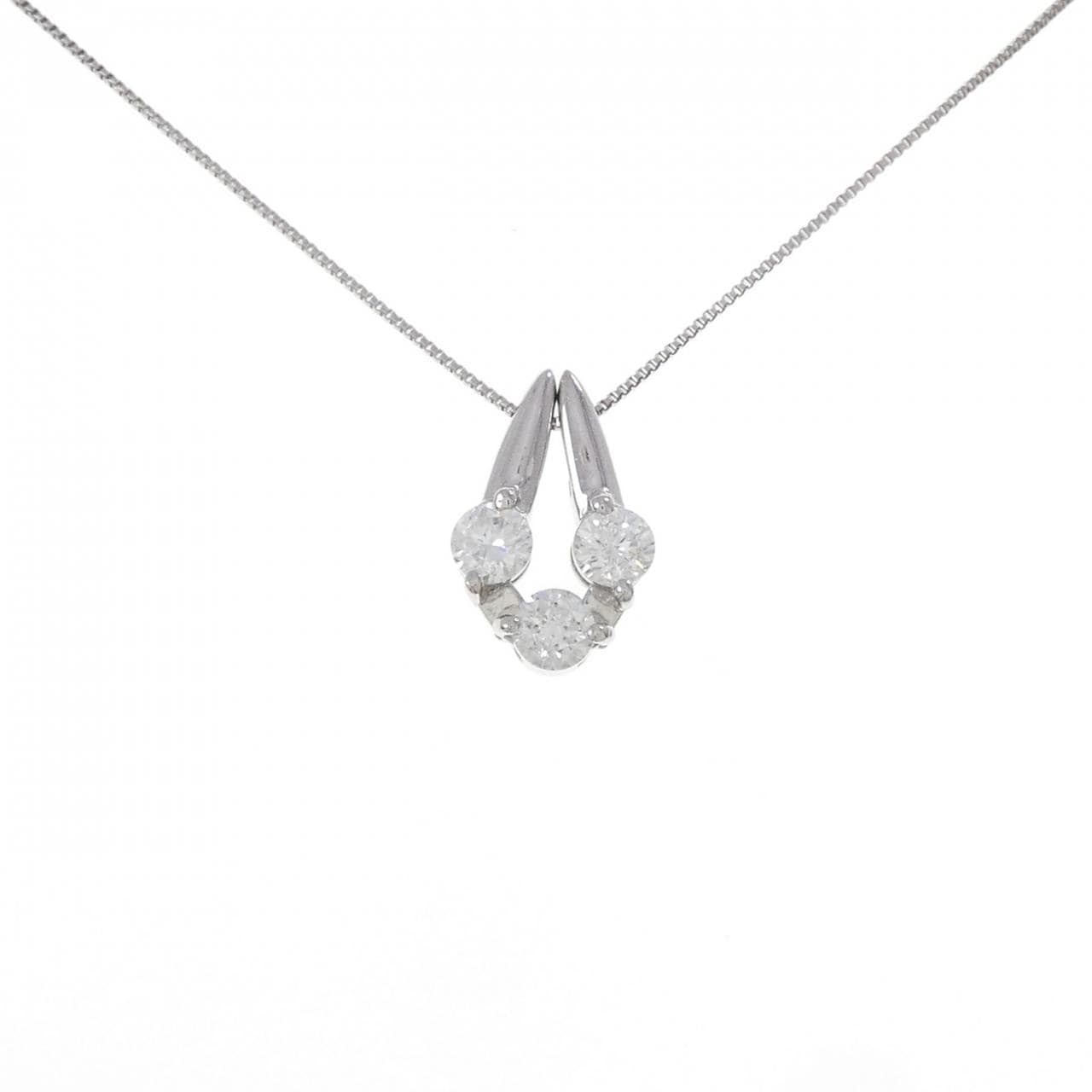PT900/PT850 2WAY スリーストーン ダイヤモンド ネックレス 0.50CT
