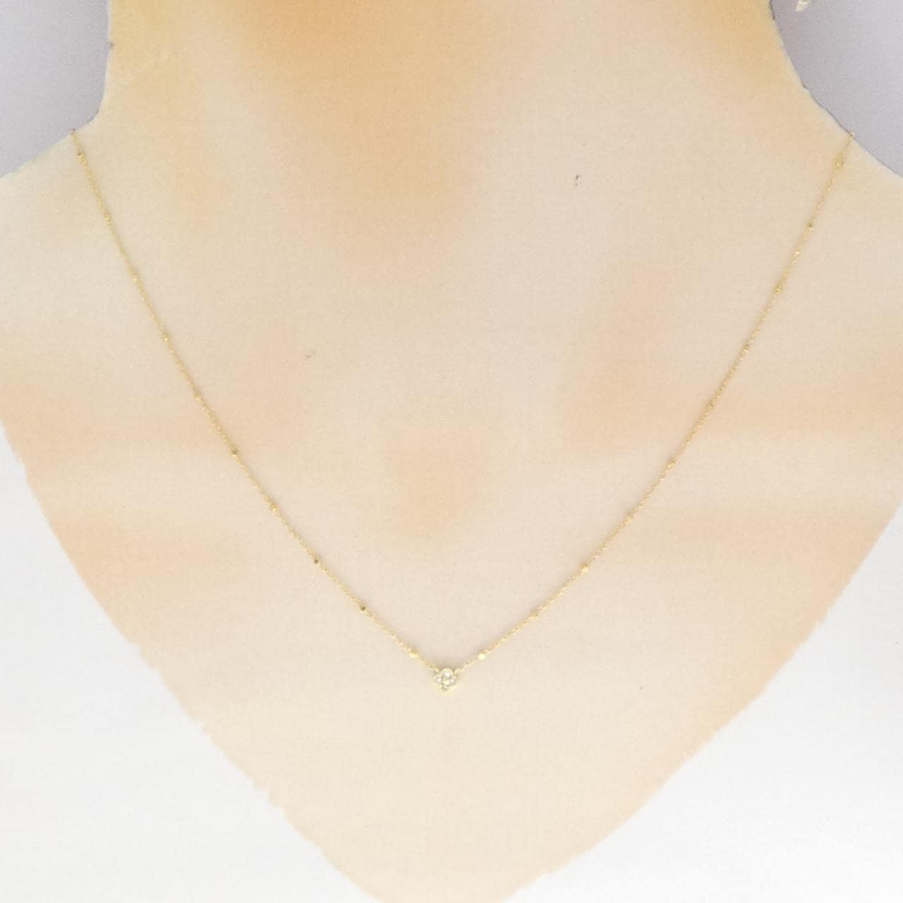 K18YG フラワー ダイヤモンド ネックレス 0.04CT