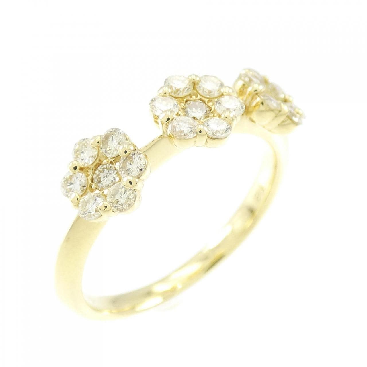 K18YG flower Diamond ring 0.55CT
