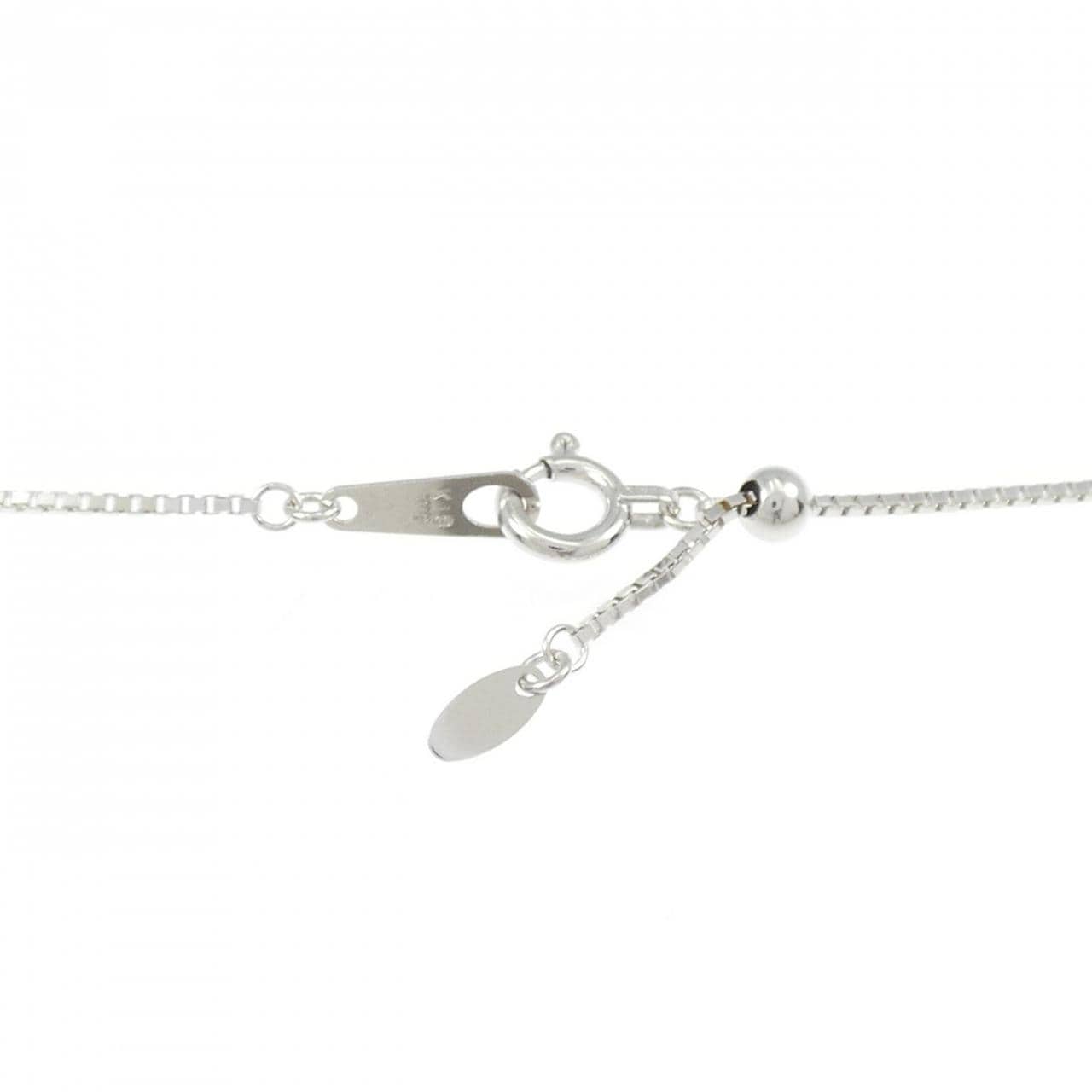 K18WG クロス×フラワー ダイヤモンド ネックレス 0.21CT