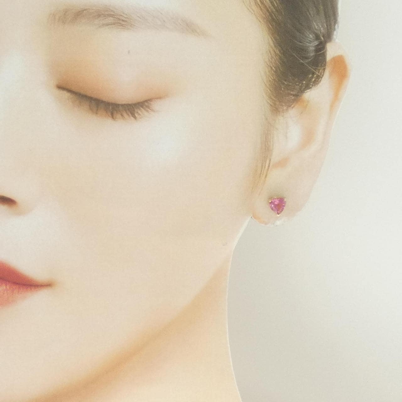 K18YG ハート トルマリン ピアス