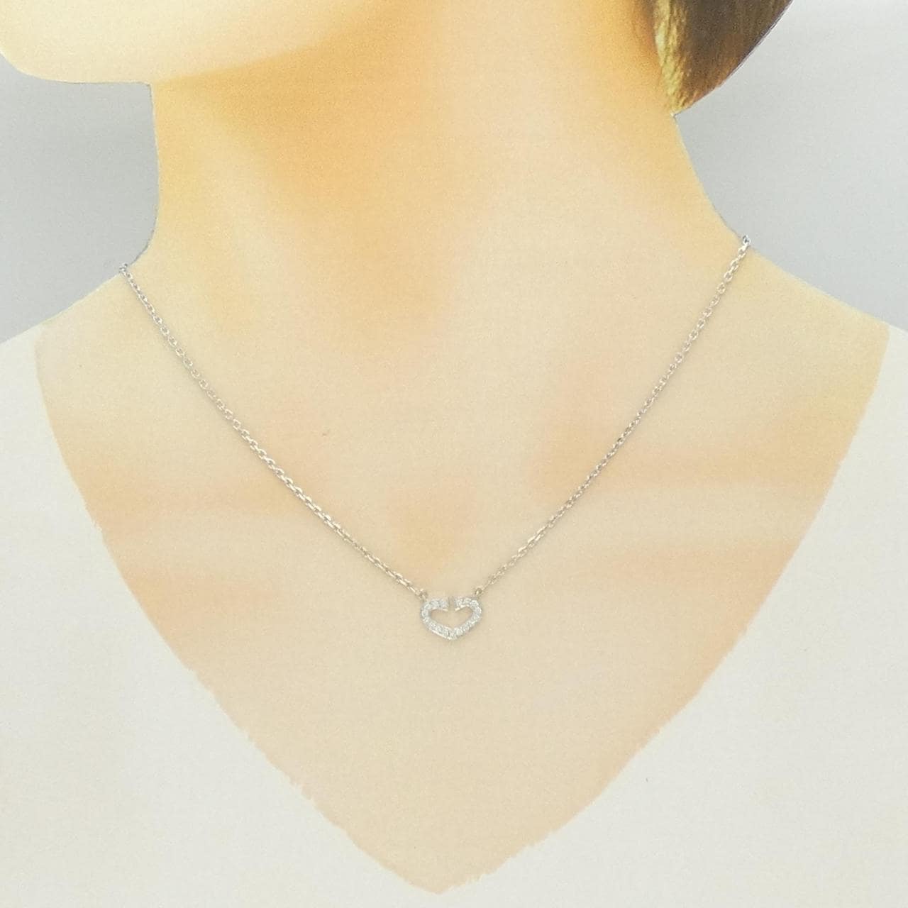 カルティエ Cハート ネックレス