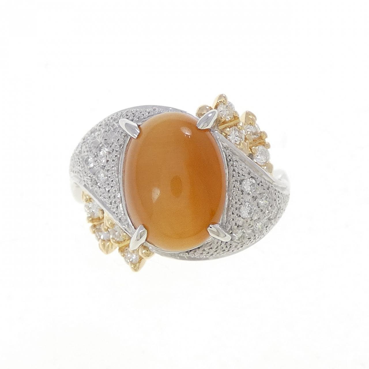 K18YG/PT900 オパールキャッツアイ リング 2.55CT