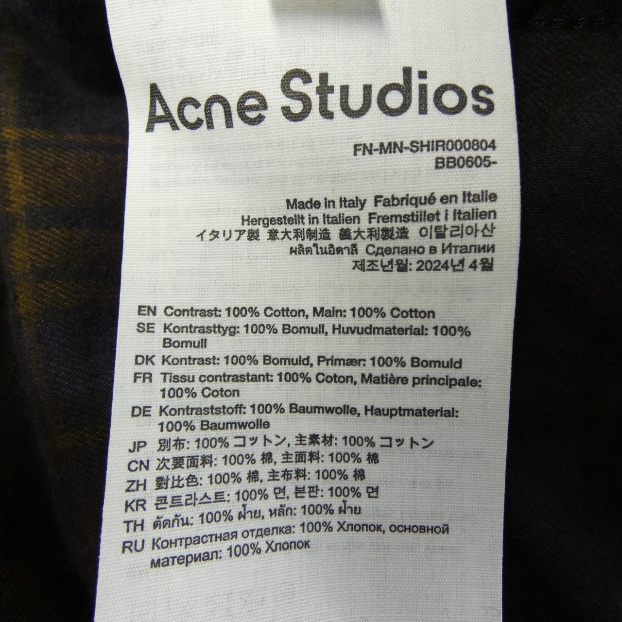 アクネストゥディオズ ACNE STUDIOS FN-MN-SHIR000804 シャツ