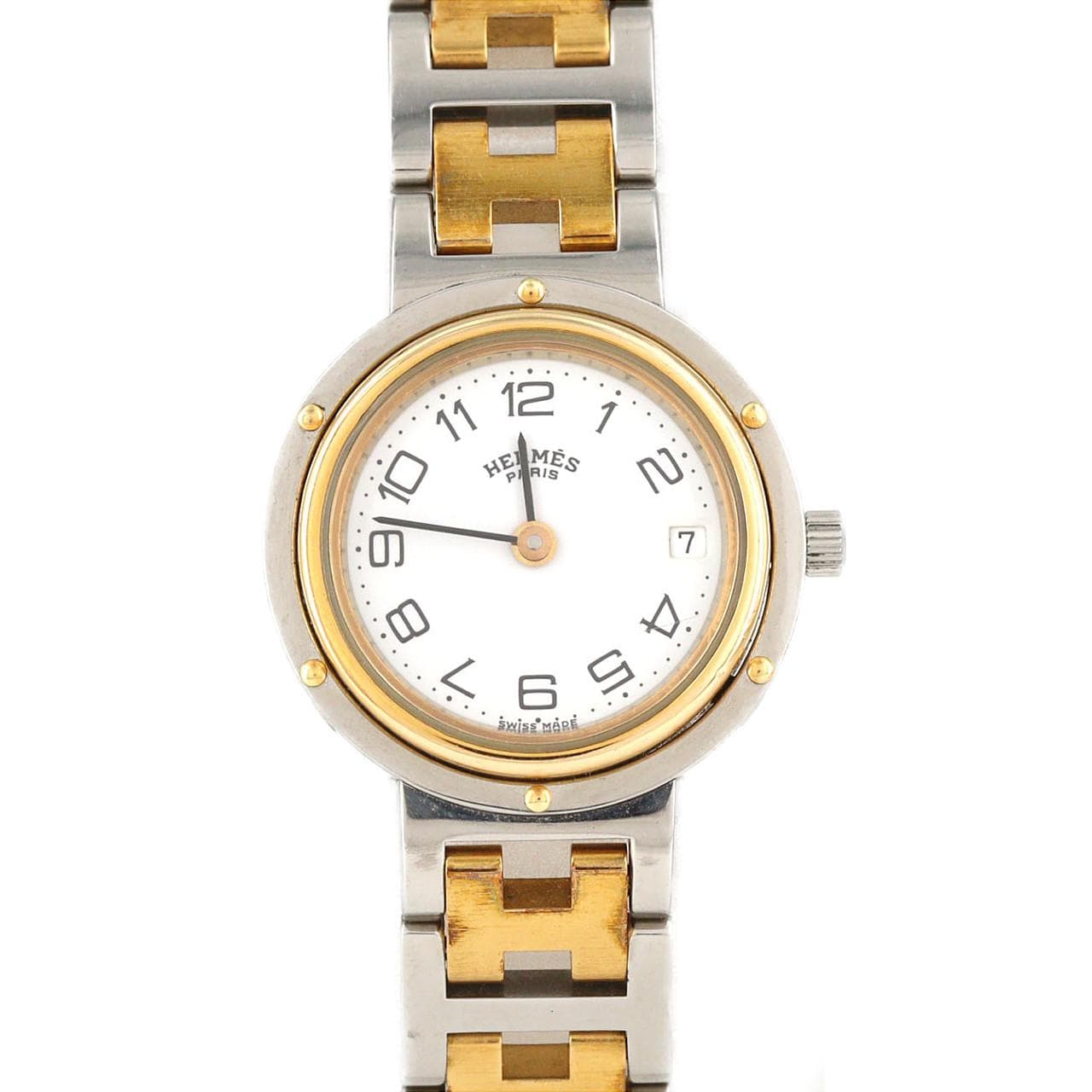 【ノーメンテナンス還元価格】エルメス クリッパー コンビ SSxGP クォーツ