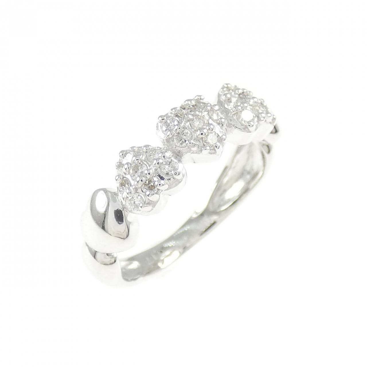 K18WG ハート ダイヤモンド リング 0.17CT