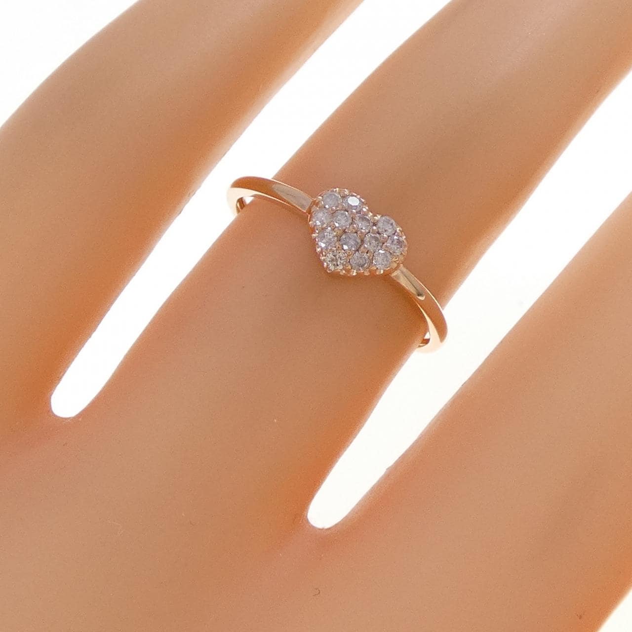 K10PG ハート ダイヤモンド リング 0.11CT