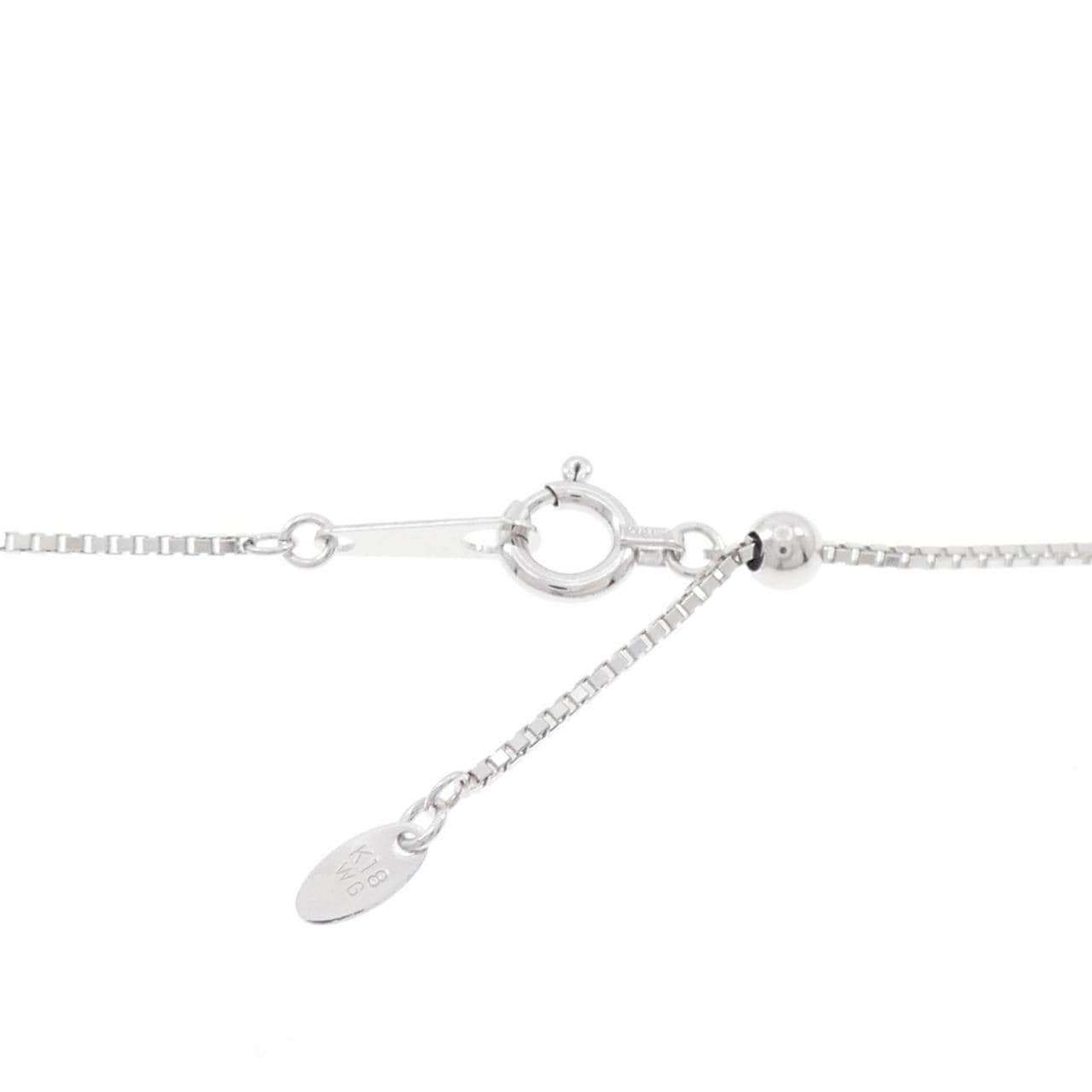 K18WG ローズ ダイヤモンド ネックレス 0.32CT