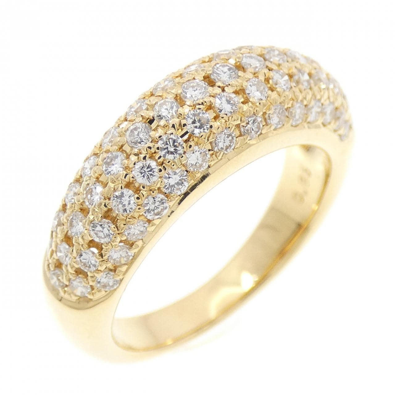 K18YG Pave Diamond Ring 0.85CT