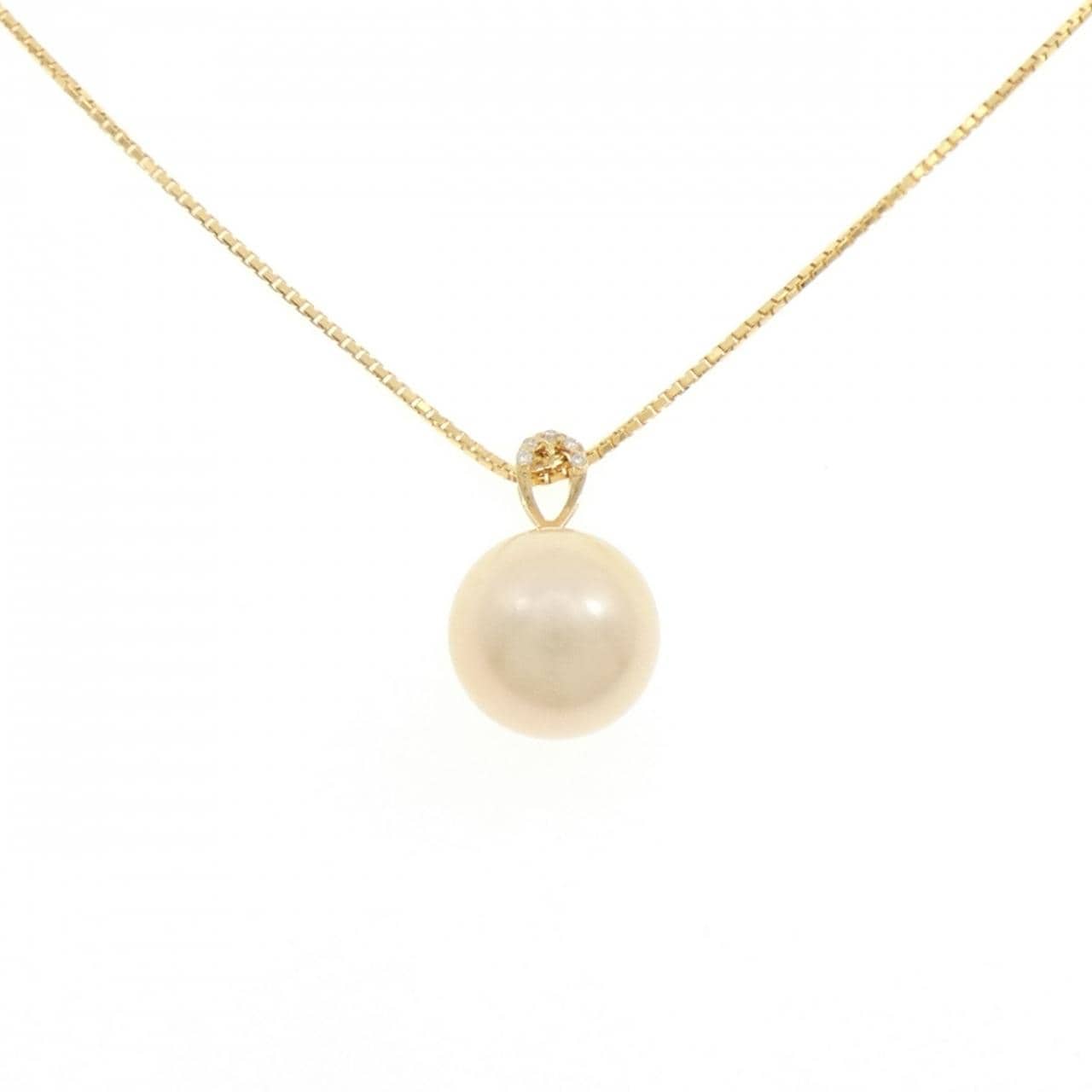 K18YG 白蝶パール ネックレス 12.3mm