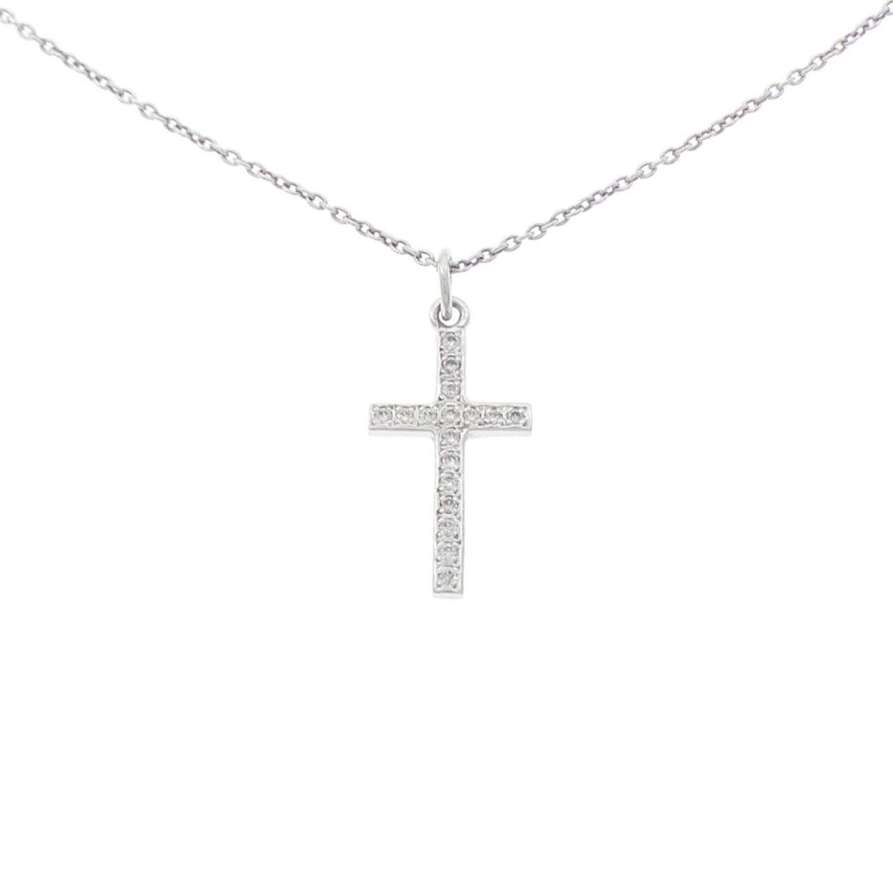 K10WG クロス ダイヤモンド ネックレス