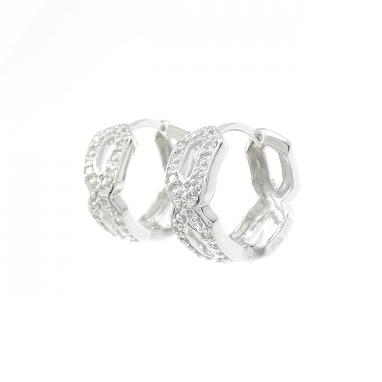 K18WG ダイヤモンド ピアス 0.10CT