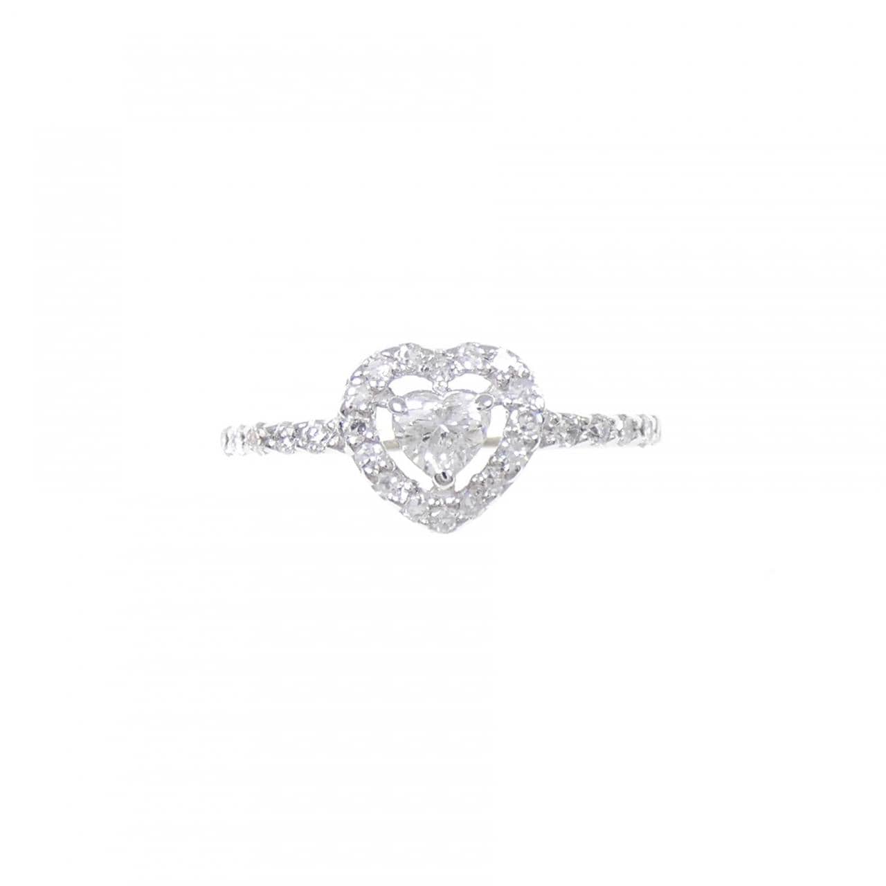 K14WG ハート ダイヤモンド リング 0.122CT