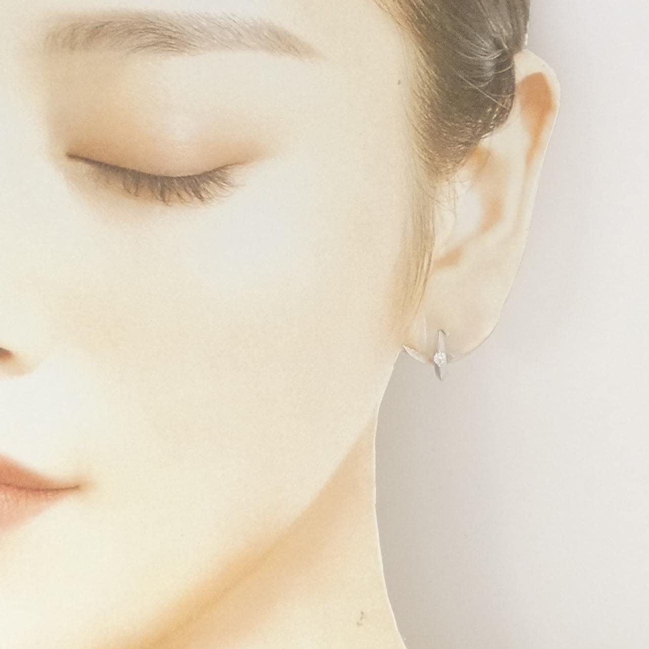 K14WG ダイヤモンド ピアス 0.12CT
