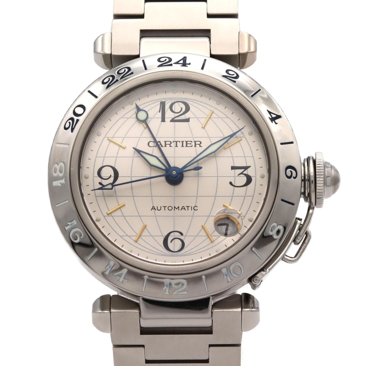 カルティエ パシャC GMT W31029M7 SS 自動巻