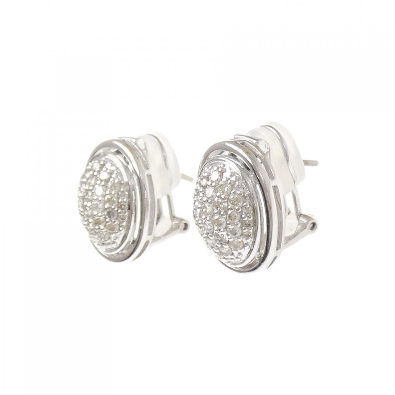 K18WG パヴェ ダイヤモンド ピアス/イヤリング 1.00CT
