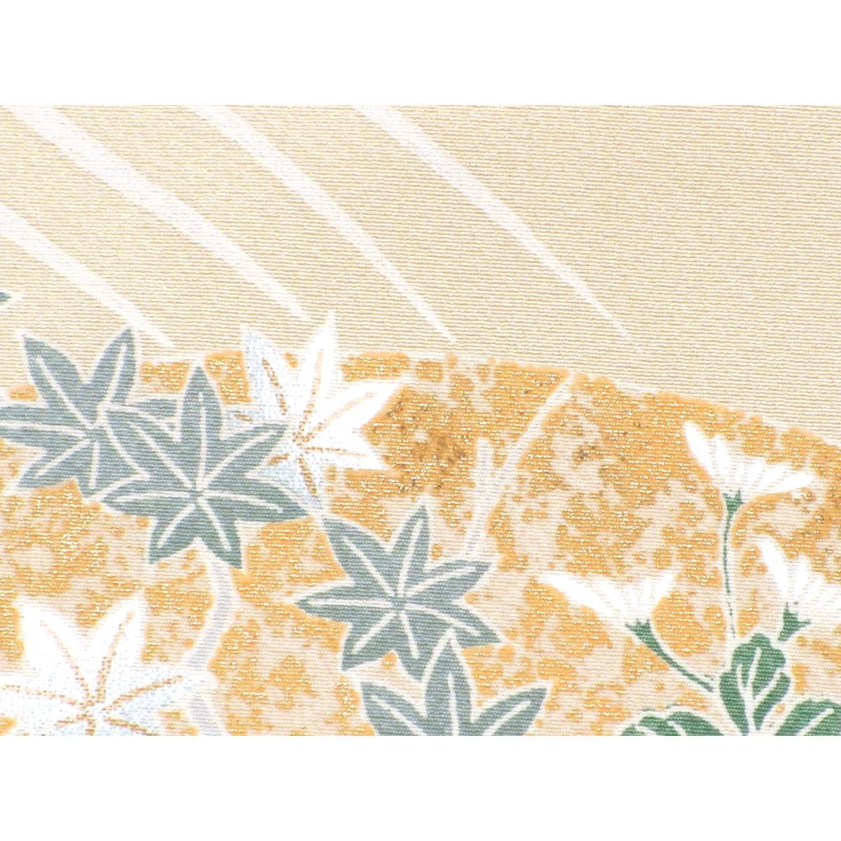 訪問着　友禅金彩加工　刺繍入りボカシ染