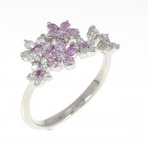PT フラワー サファイヤ リング 0.56CT