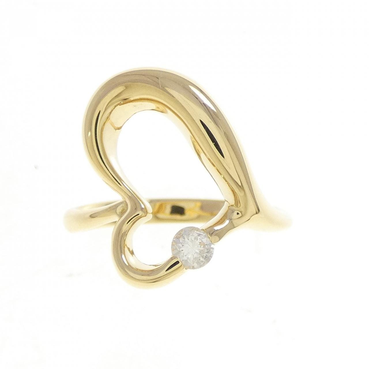 K18YG ハート ダイヤモンド リング 0.12CT