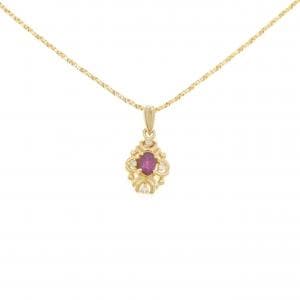 K18YG ルビー ネックレス 0.21CT