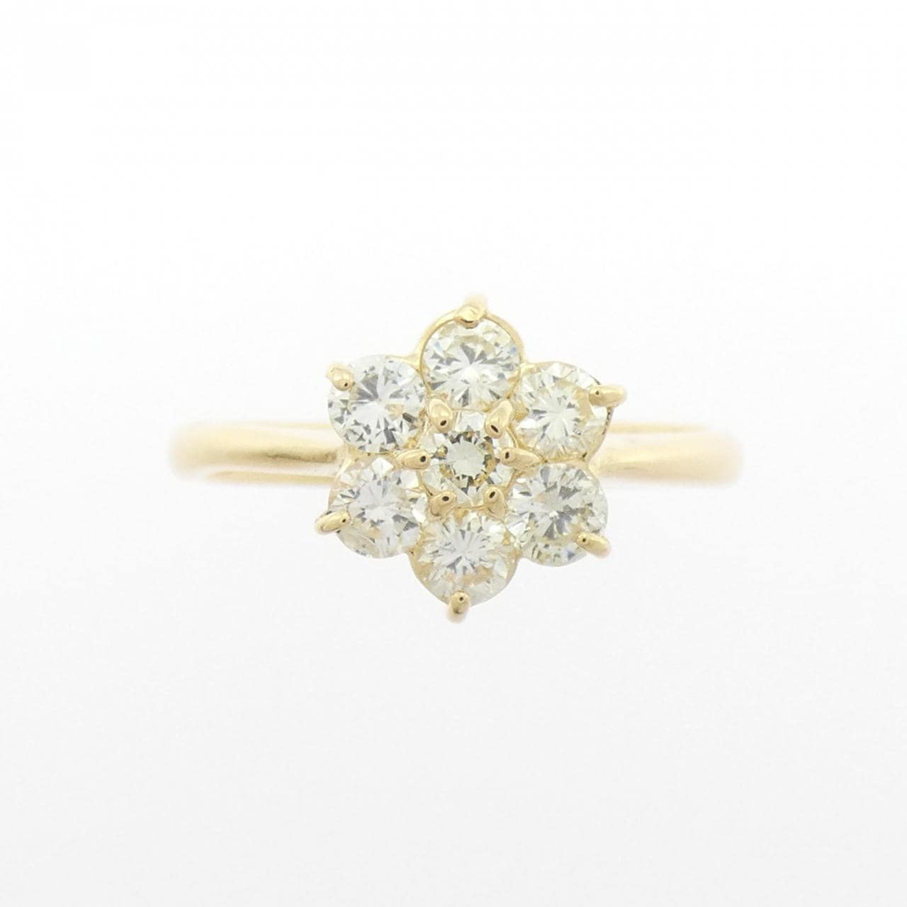 K18YG フラワー ダイヤモンド リング 0.50CT
