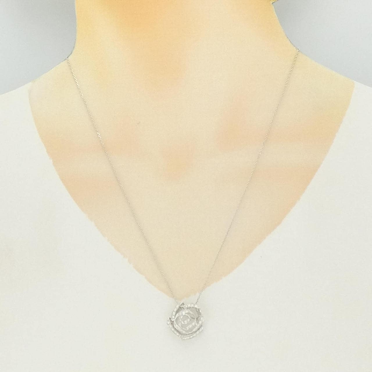 タサキ リボン ローズ ネックレス 0.43CT