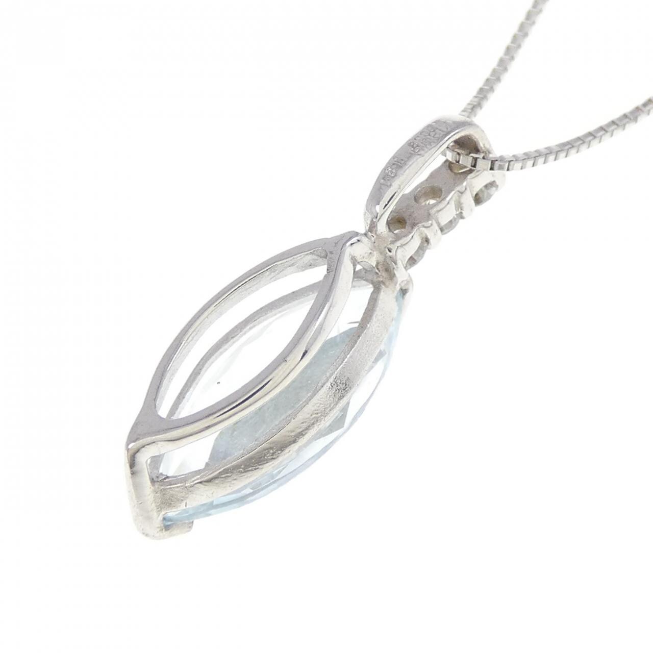 K18WG Aquamarine necklace 1.31CT