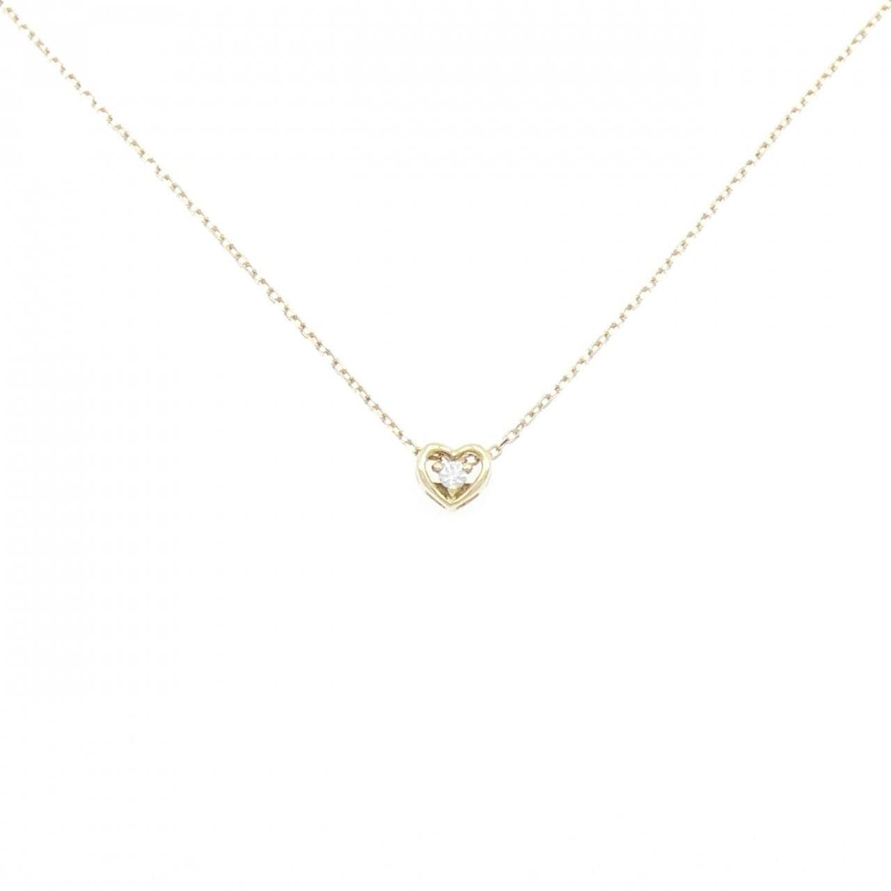 K10YG ハート ダイヤモンド ネックレス 0.02CT