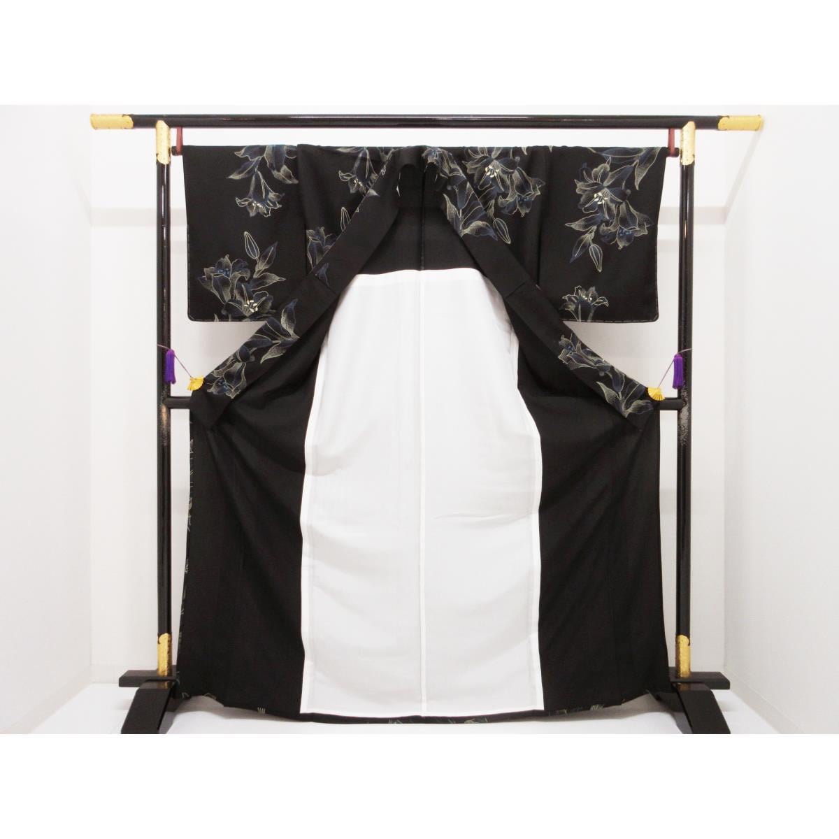 【新品】単衣　小紋　京印伝