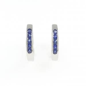 PT900 サファイヤ フープ ピアス 0.20CT