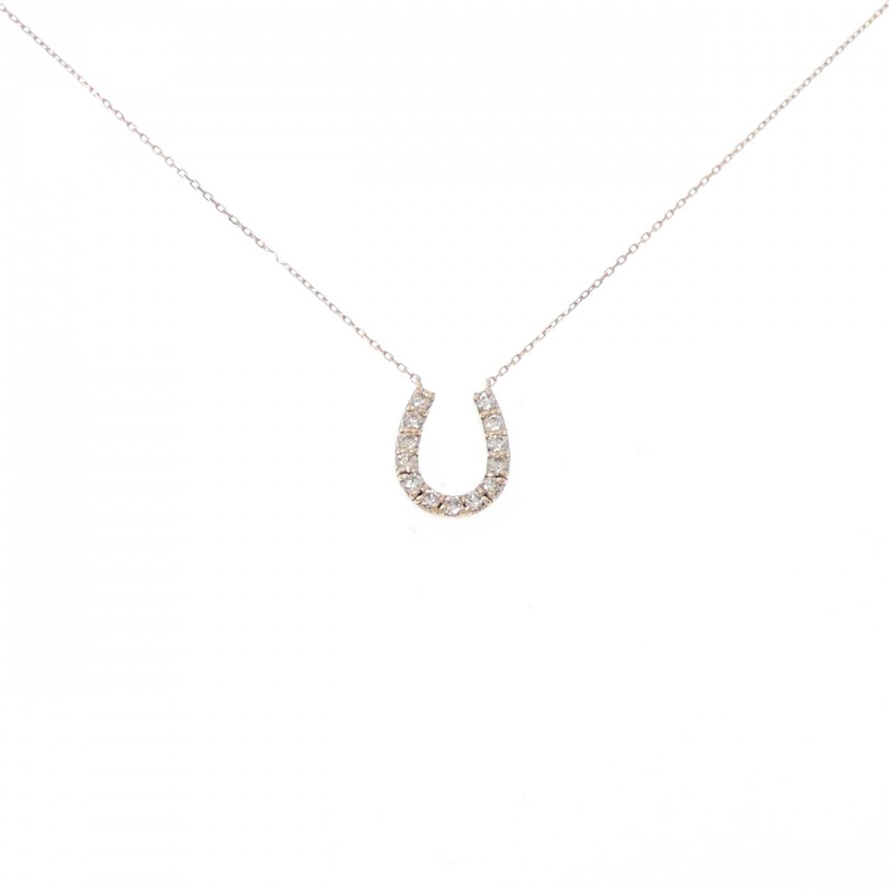 K18PG ホースシュー ダイヤモンド ネックレス 0.32CT