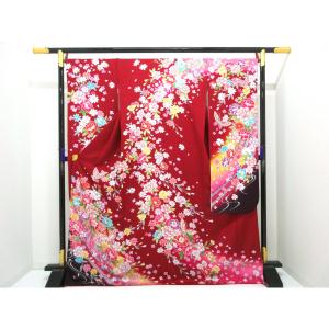 Furisode Yuzen gold color processing Bokashi dyeing with embroidery