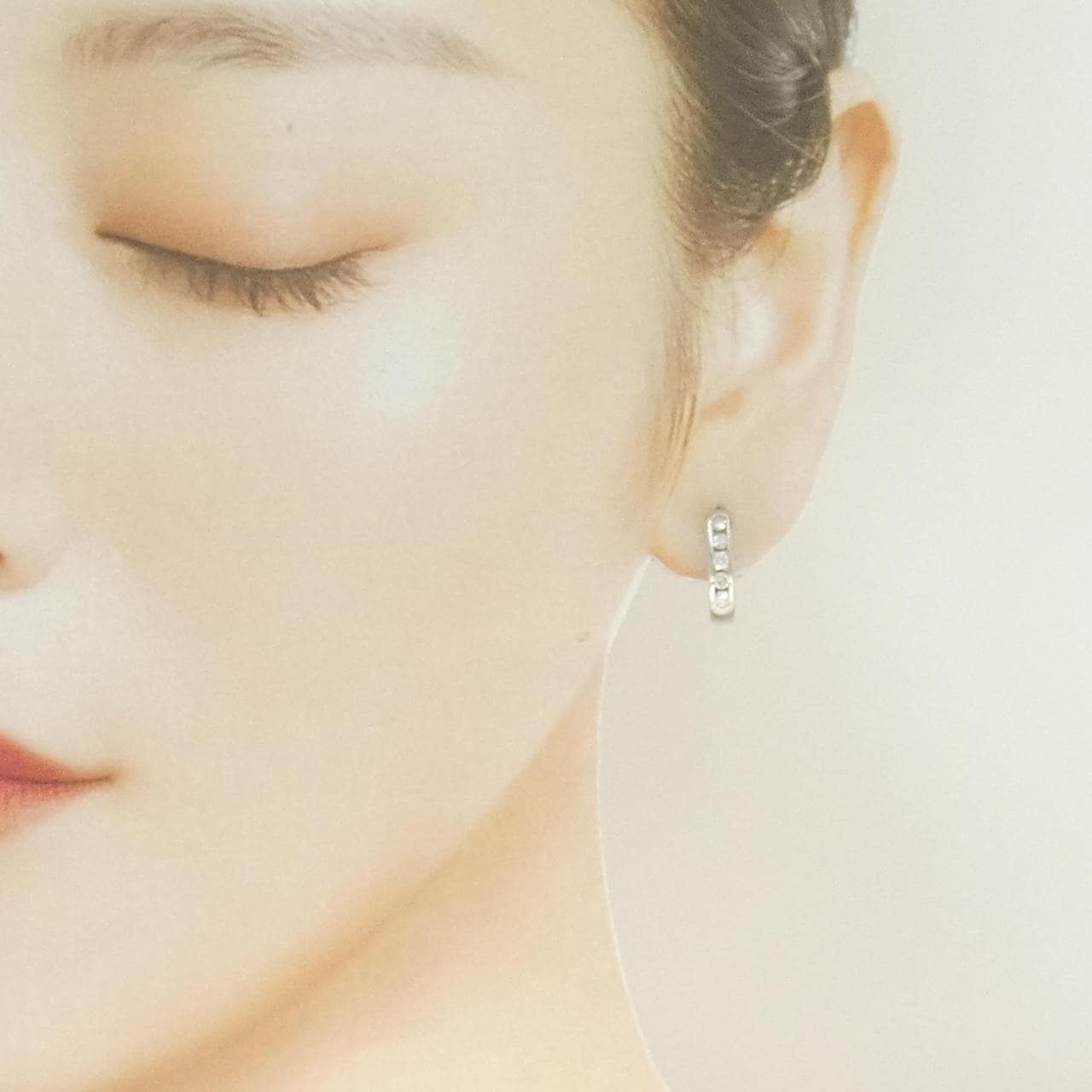 PT900 ダイヤモンド フープ ピアス 0.50CT