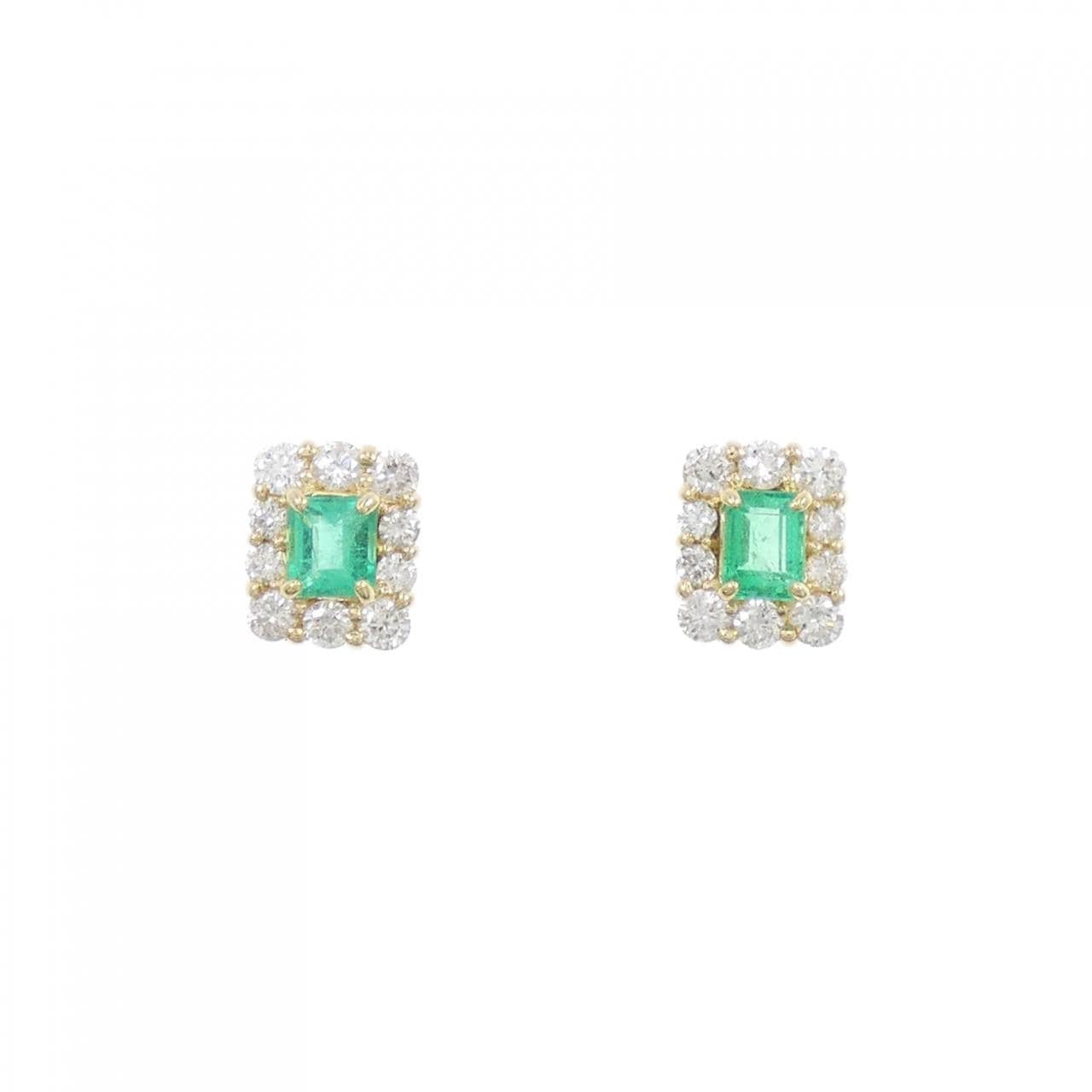 [BRAND NEW] K18YG emerald earrings 0.26CT