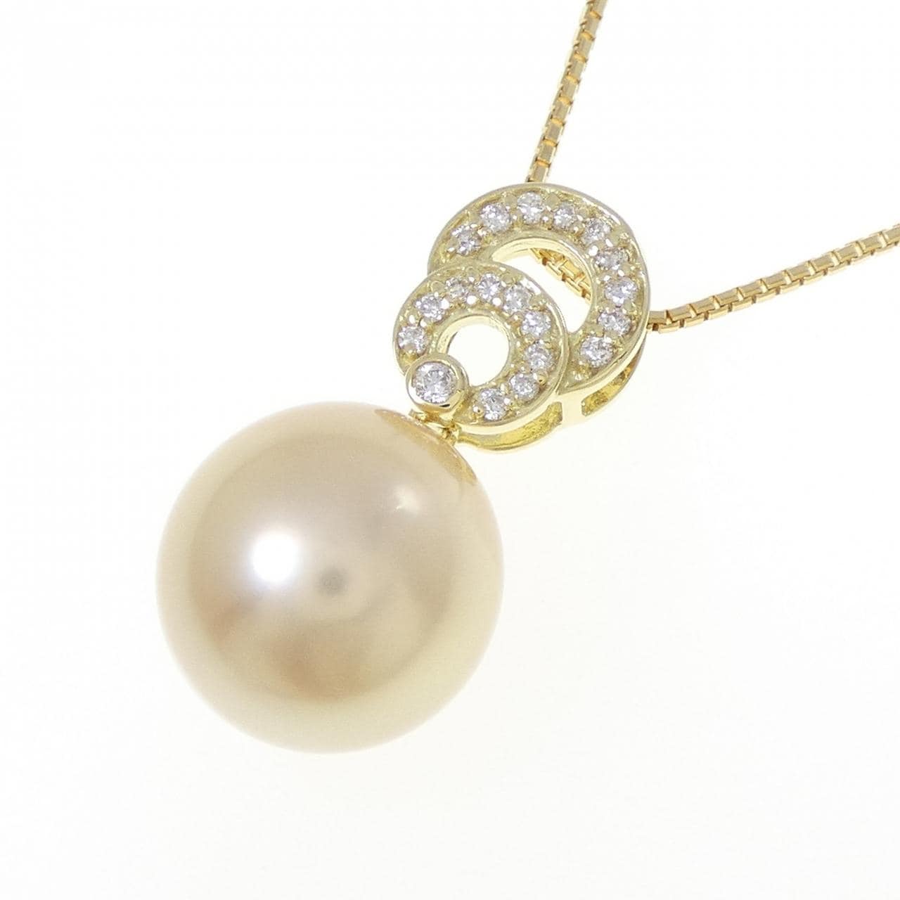 K18YG 白蝶パール ネックレス 13.2mm