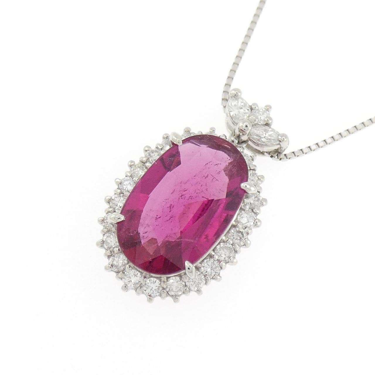 PT900/PT850 ルベライトトルマリン ネックレス 4.88CT