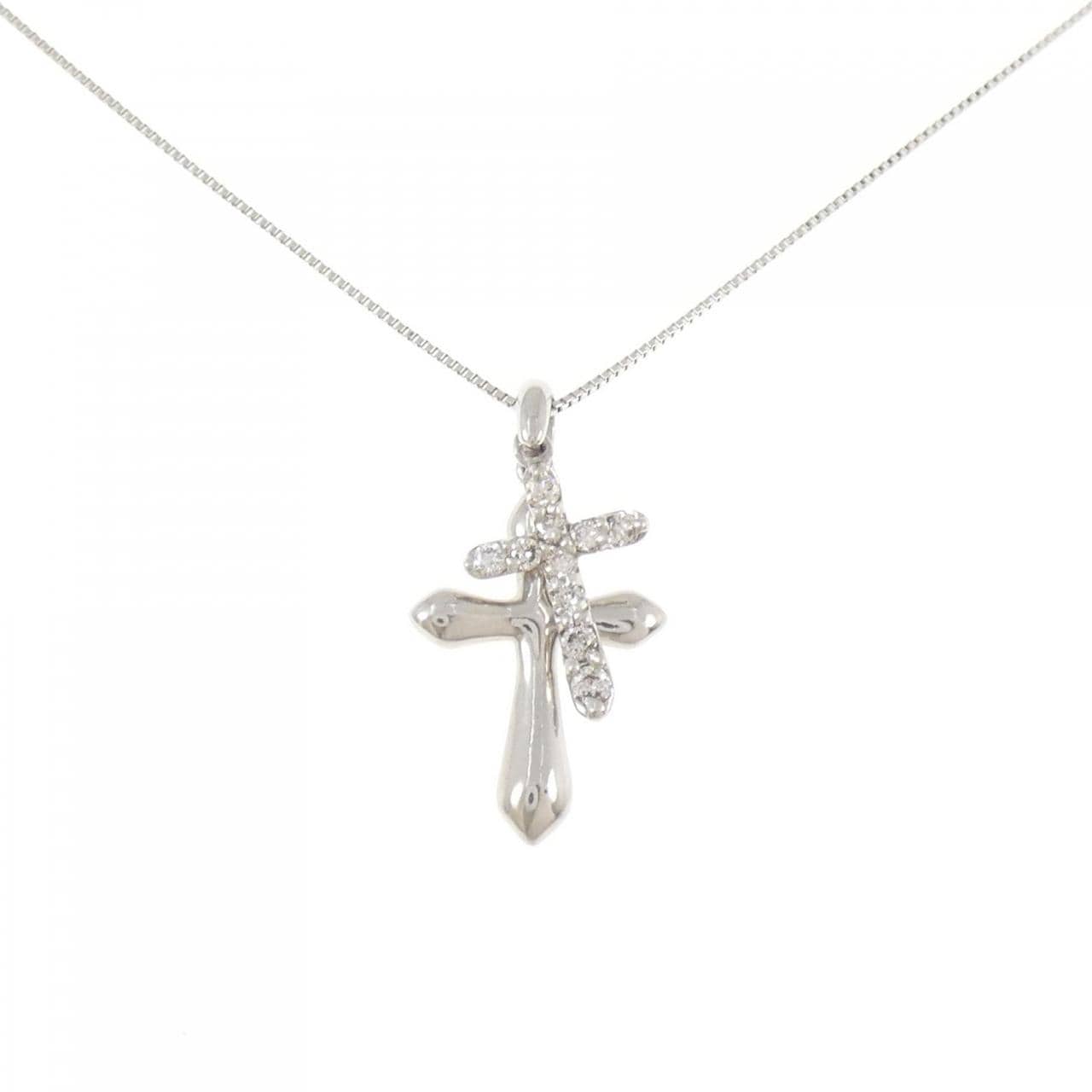 PT900/PT850 クロス ダイヤモンド ネックレス 0.30CT