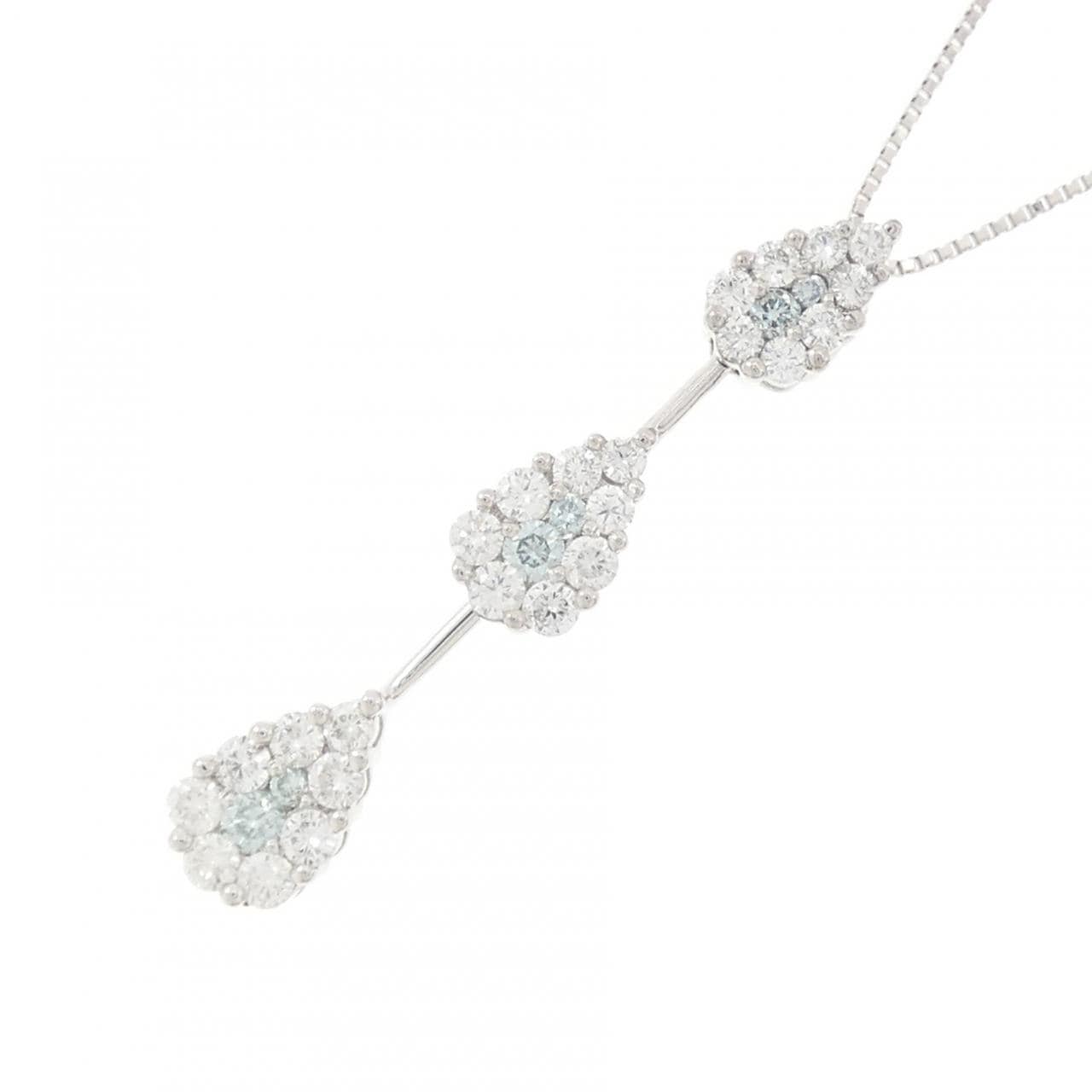 K18WG ダイヤモンド ネックレス 1.00CT