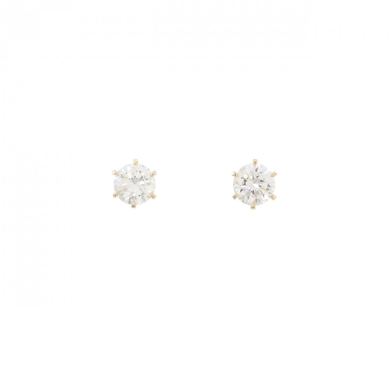 【リメイク】K18YG/ST ダイヤモンド ピアス 0.502CT 0.503CT E-F VS1-2 Good