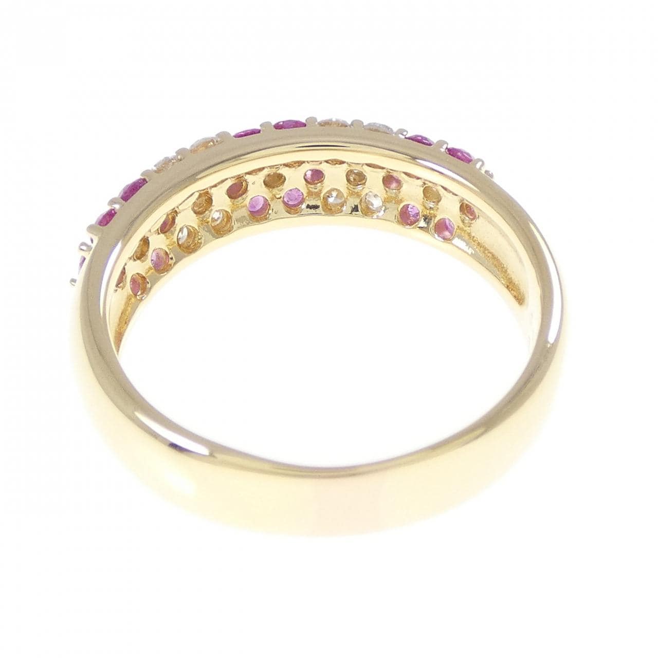 K18YG フラワー サファイヤ リング 0.60CT