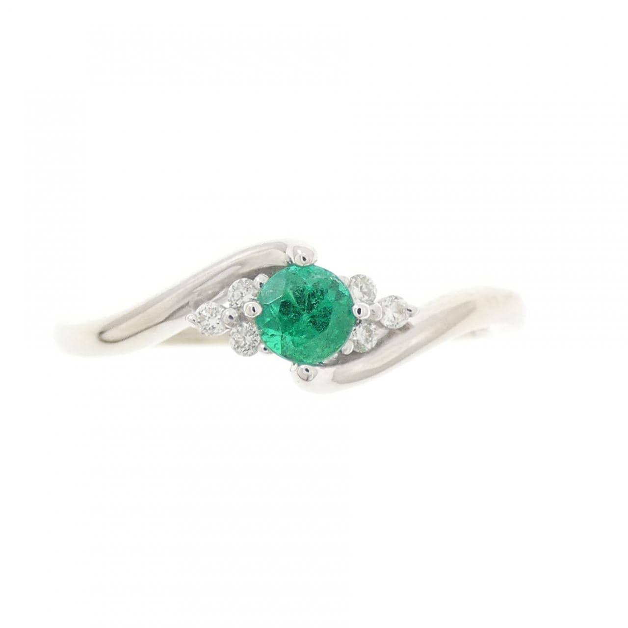 K18WG エメラルド リング 0.14CT