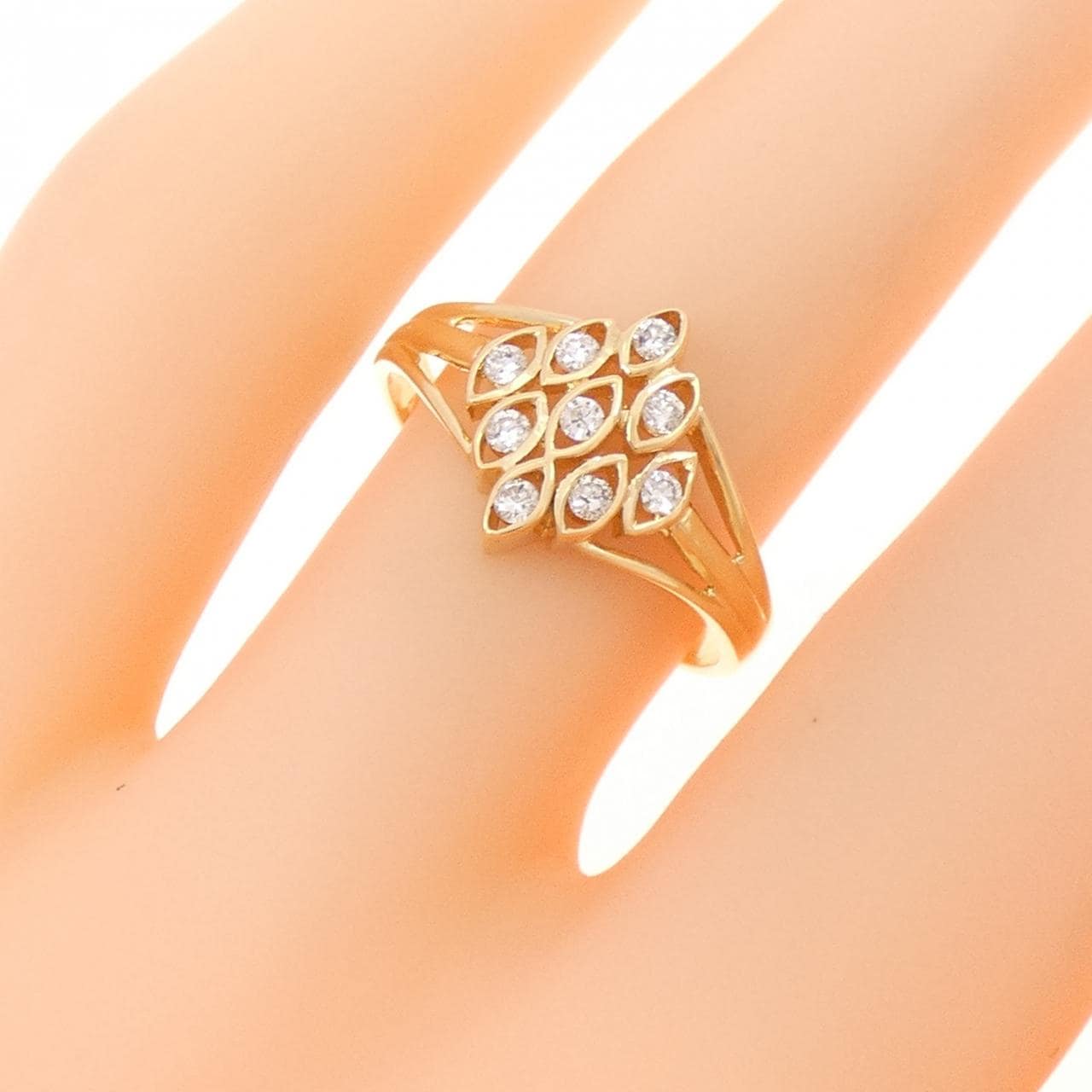 K18YG ダイヤモンド リング 0.14CT