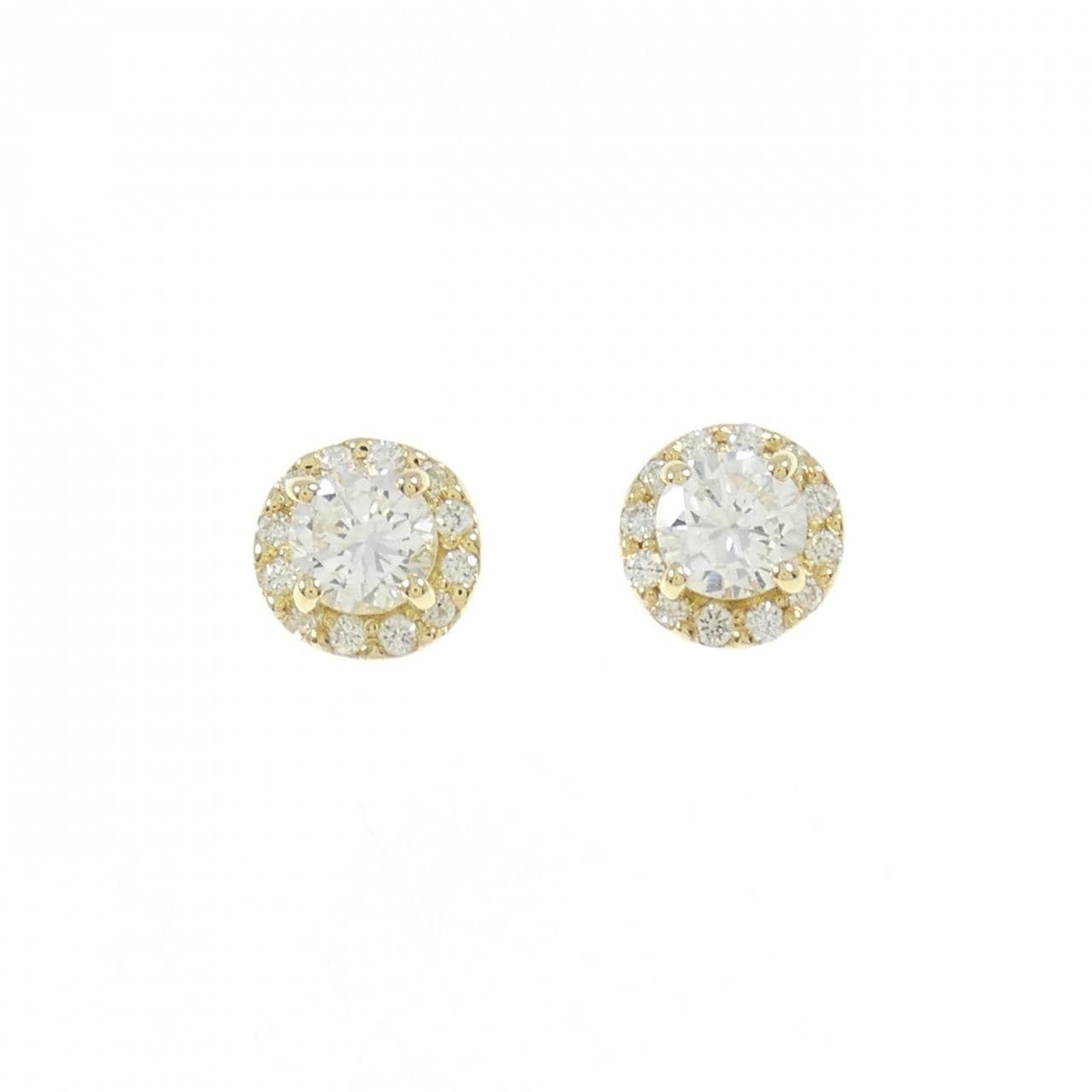 [Remake] K18YG/ST Diamond Earrings 0.243CT 0.244CT H SI1 Good