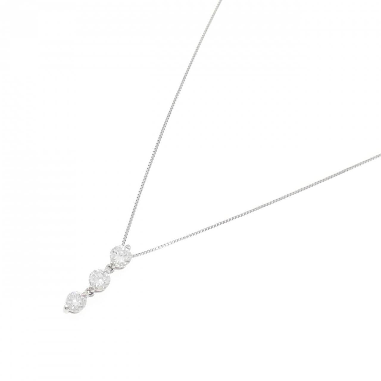 PT900/PT850 スリーストーン ダイヤモンド ネックレス 1.004CT