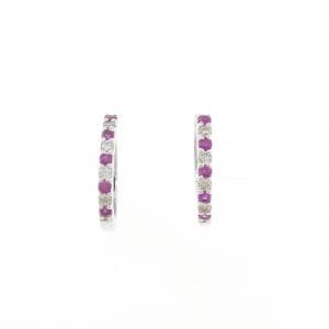 K18WG ルビー ピアス 0.20CT