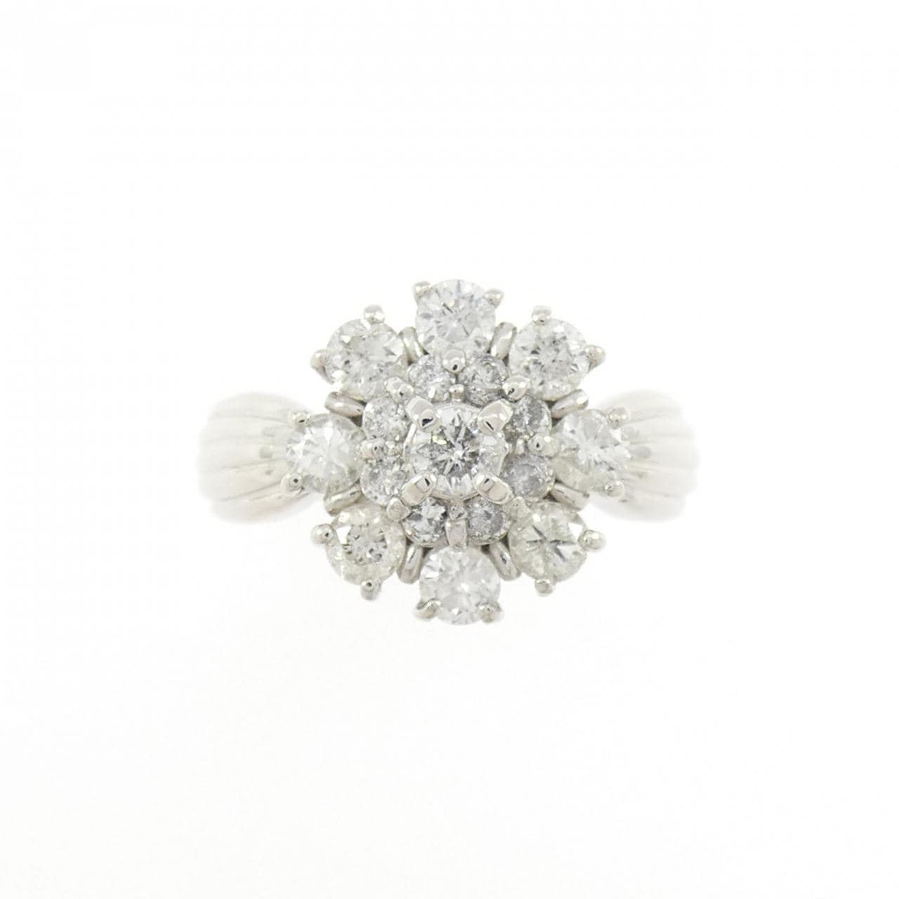 PT900 フラワー ダイヤモンド リング 1.02CT